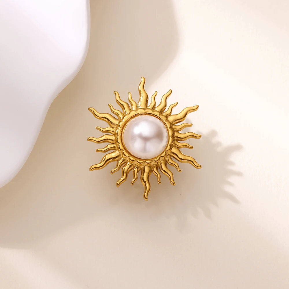 Spilla Sole con Perla