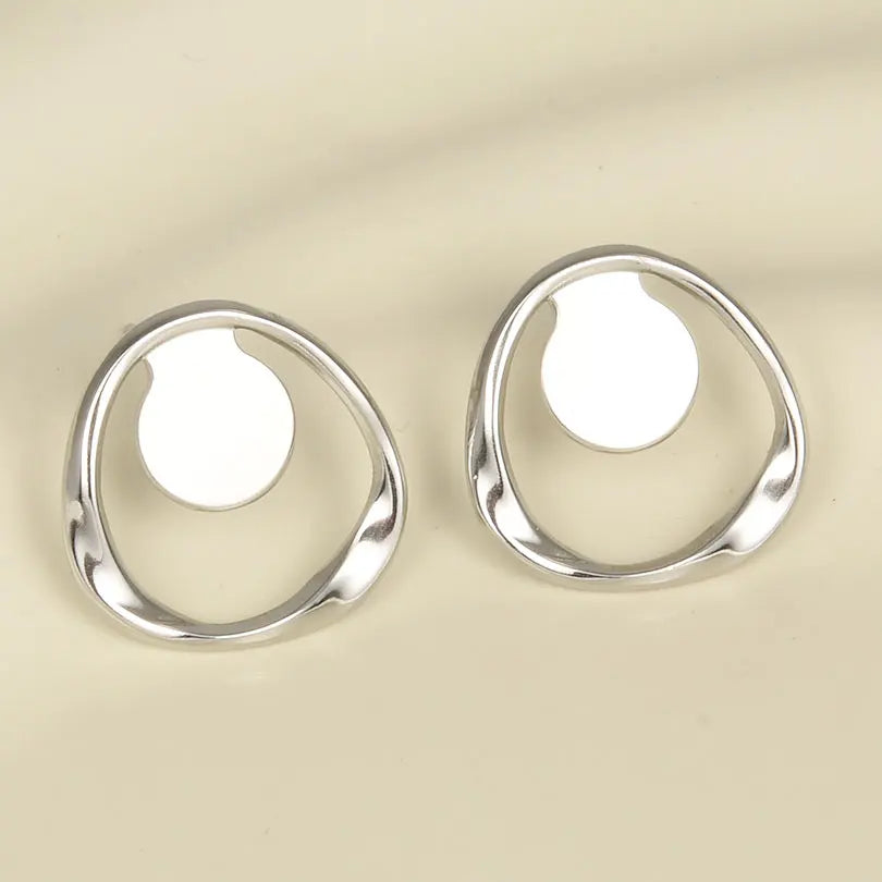 3 Pairs Charm Various Styles Sun Square Flower Stainless Steel Blank Base Earring High Quality No Fade Diy Rhinestone Jewelry