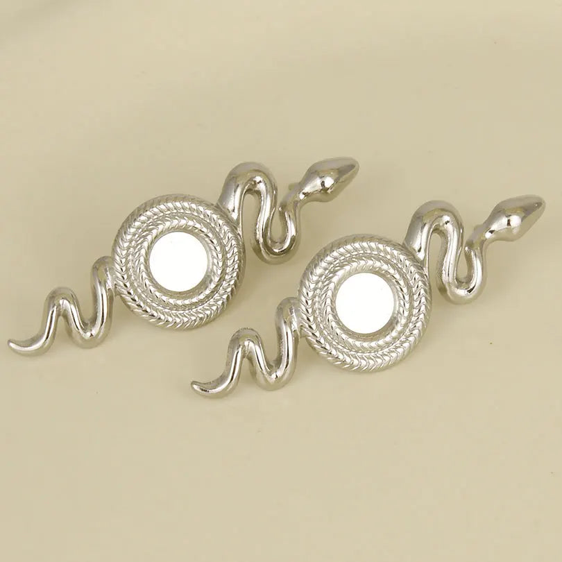 3 Pairs Charm Various Styles Sun Square Flower Stainless Steel Blank Base Earring High Quality No Fade Diy Rhinestone Jewelry