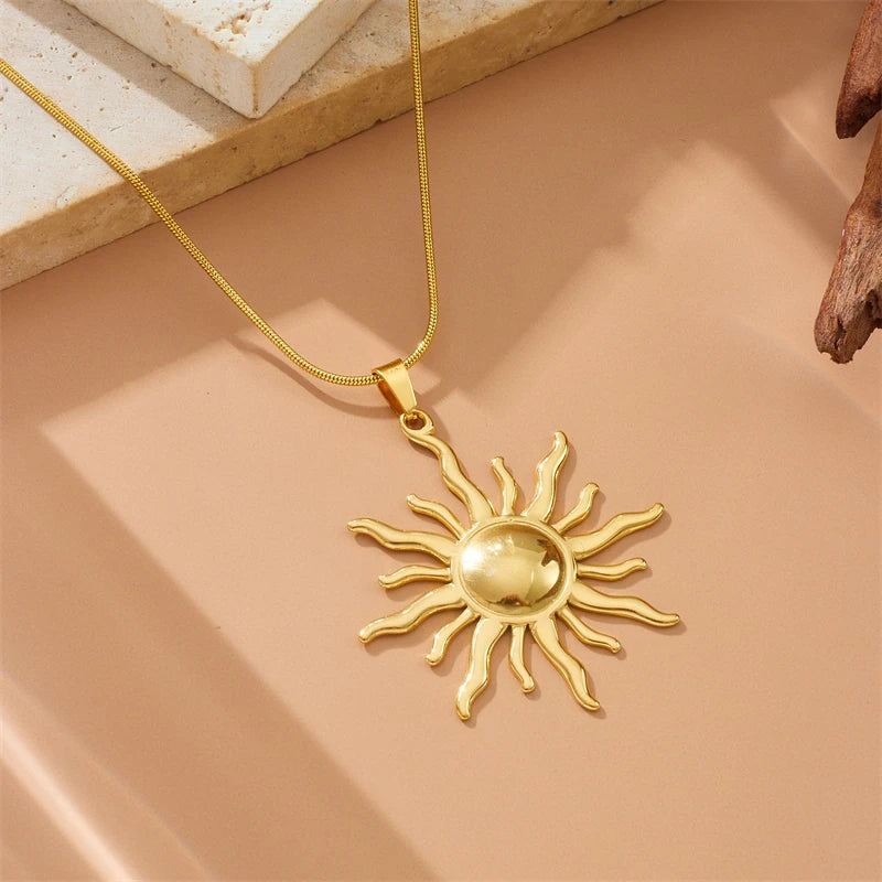 Collana Pendente Sole in Acciaio 316L