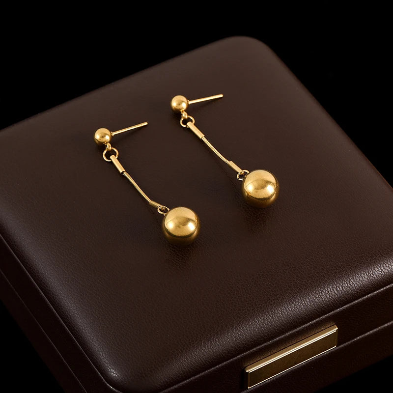GANEMLY 316L Stainless Steel Luxury White Zirconia Drop Earrings For Women Fashion New Party Gift Ear Dangle Waterproof Jewelry