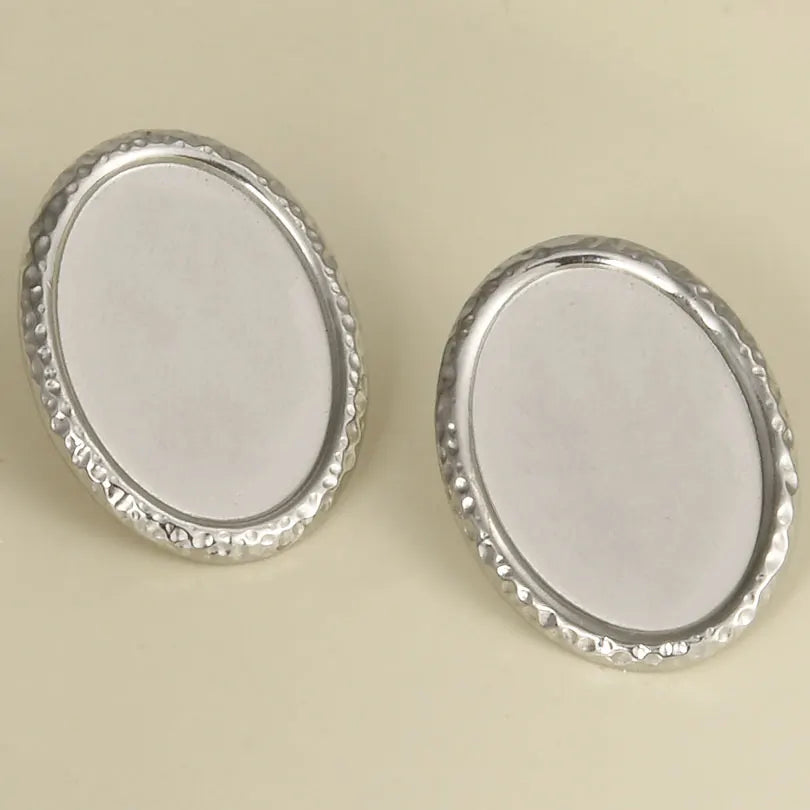 3 Pairs Charm Various Styles Sun Square Flower Stainless Steel Blank Base Earring High Quality No Fade Diy Rhinestone Jewelry