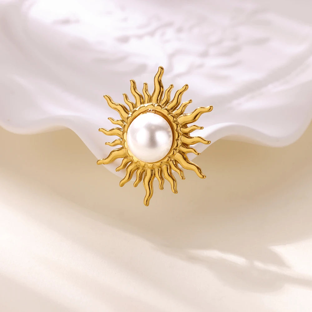 Spilla Sole con Perla