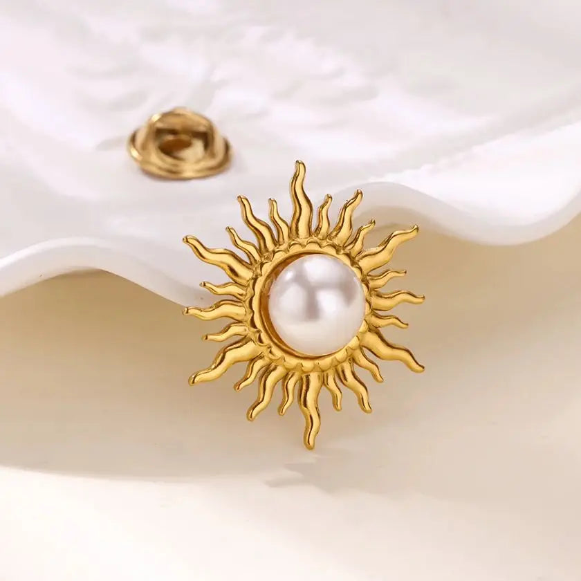 Spilla Sole con Perla