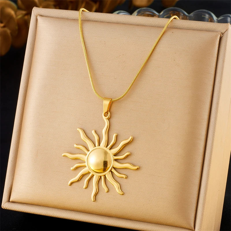 Collana Pendente Sole in Acciaio 316L