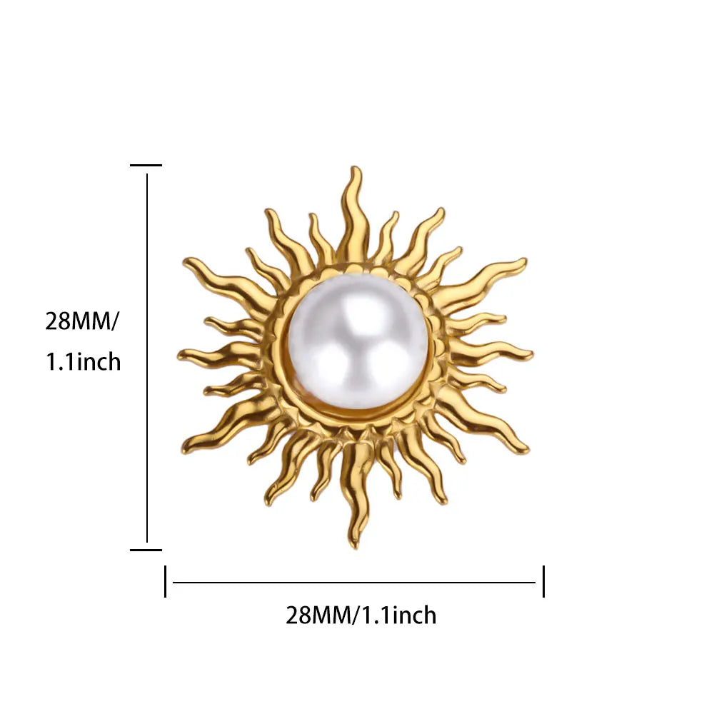 Spilla Sole con Perla