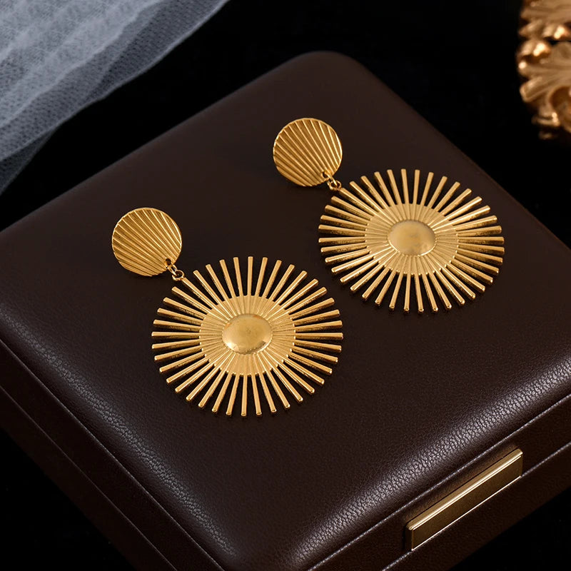 GANEMLY 316L Stainless Steel Luxury White Zirconia Drop Earrings For Women Fashion New Party Gift Ear Dangle Waterproof Jewelry